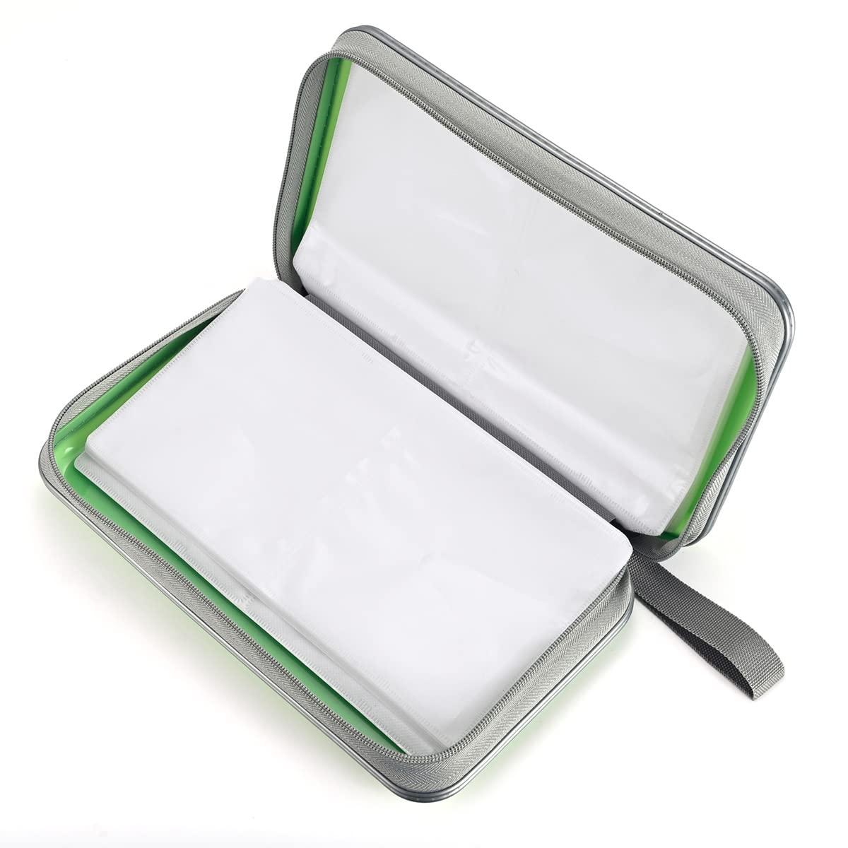 Liovode Dvd Case, 96 Capacity Portable Cd Case Holder Storage Hard Plastic Dvd Media Wallet Holder Organizer For Car (Green)