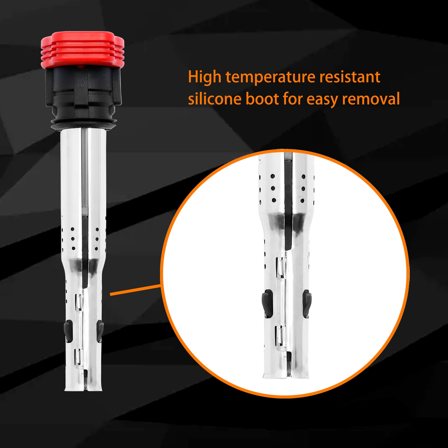 Ignition Coil Pack & Spark Plugs Set Of 4 Compatible With Audi A4 A5 Tt Volkswagen Cc Tiguan & More 2.0L 2.0T Replaces# 06E90511