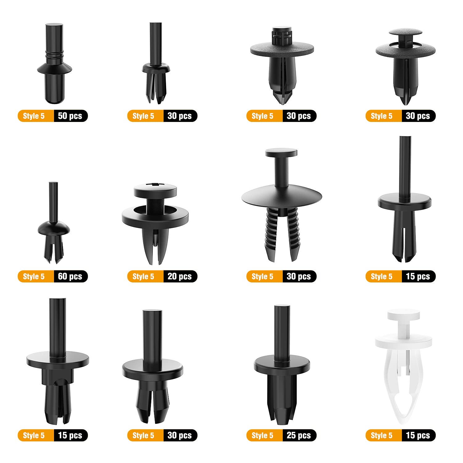 Gooacc 380Pcs Car Automotive Plastic, Metal, Nylon Push Pin Rivet With Fastener Remover Trim Clip Panel Body Interior Assortment