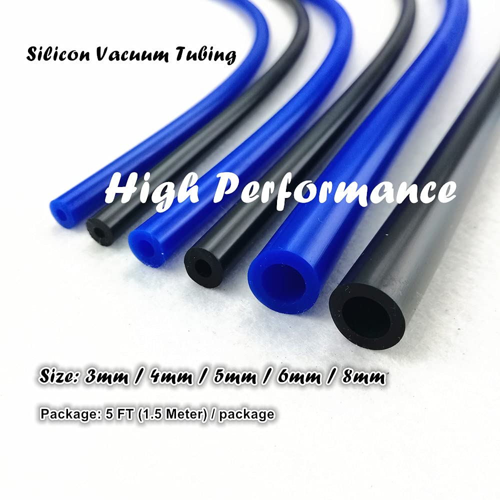 Aotokoop High Performance 5/16 Inch Rubber Hose, Id 8Mm Silicone Vacuum Tubing Hose, Od 13Mm (0.51'' Inch), 3.28 Feet Per Reel (