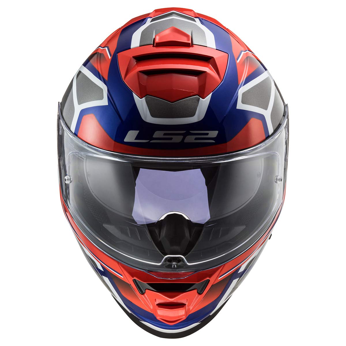 Ls2 Helmets Assault Full Face Motorcycle Helmet W/Sunshield (Petra Gloss Red/Blue/Graphite - Medium)