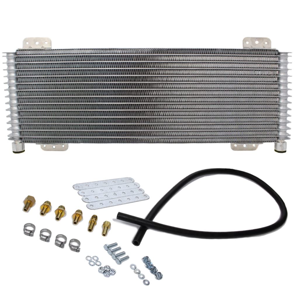 Wzruibo 40K Transmission Oil Cooler Kit Compatible With Heavy Duty 40,000 Gvw Max Low Pressure Drop Trans Cooler With Mounting H