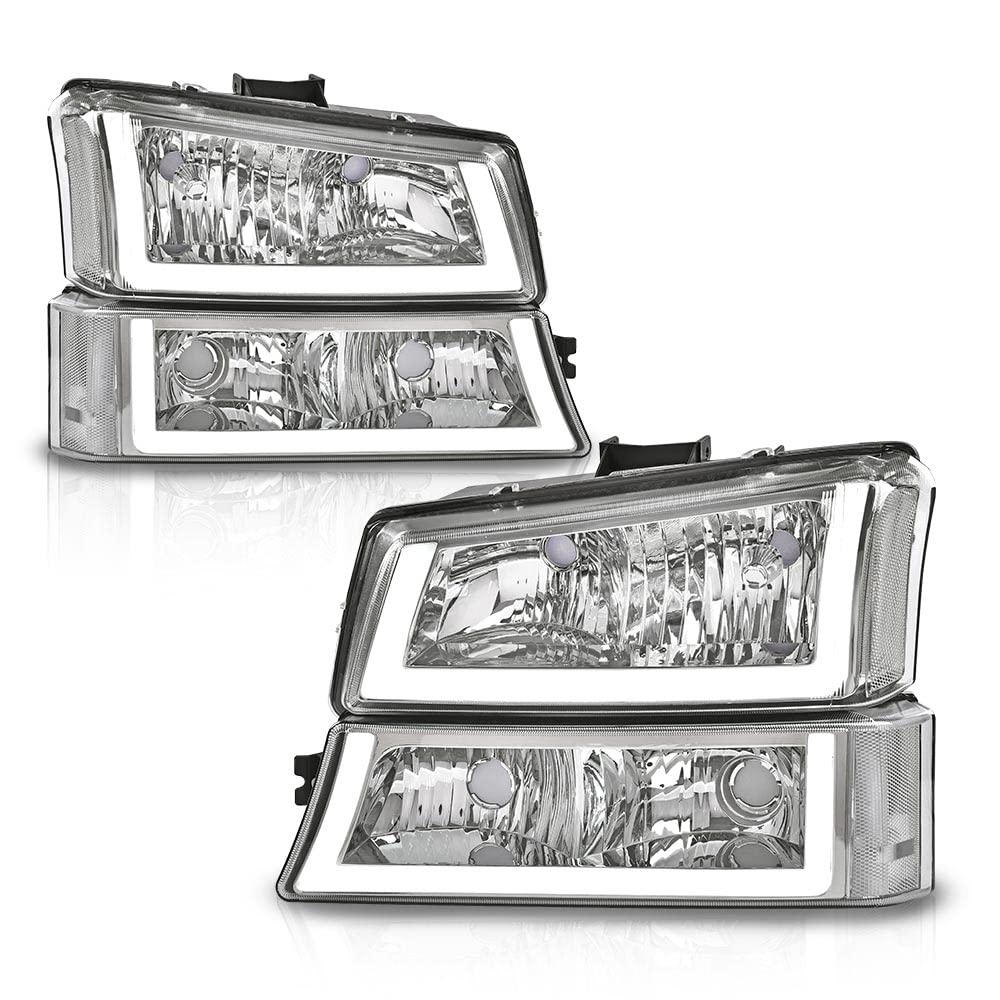 Pit66 Led Headlight, Compatible With 2003-2006 Chevy Silverado 1500 2500 3500 Hd Model/Fit 03-06 Avalanche 2500(Fit No Cladding