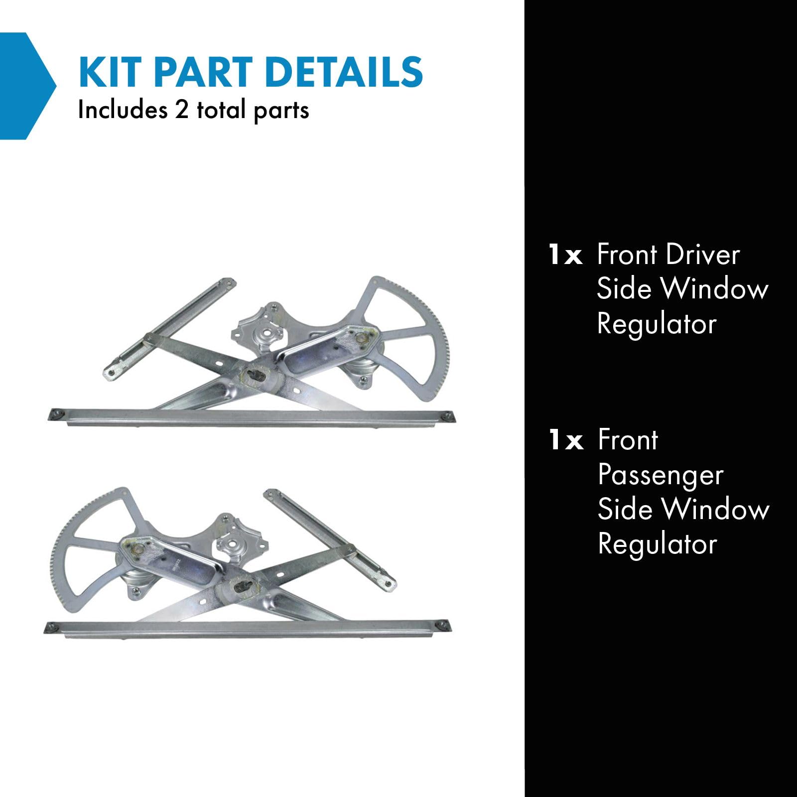 Trq Front Power Window Regulator Set Compatible With 2001-2005 Lexus Is300