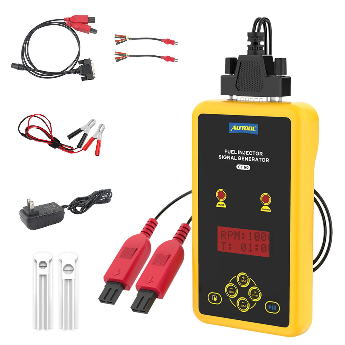 Autool Fuel Injector Tester And Cleaner 12V&70V, Fuel Injector Cleaning Tool Kit For Gdi, Adjustable Pulse Width Rpm & Time, Two Injectors Test Simultaneously