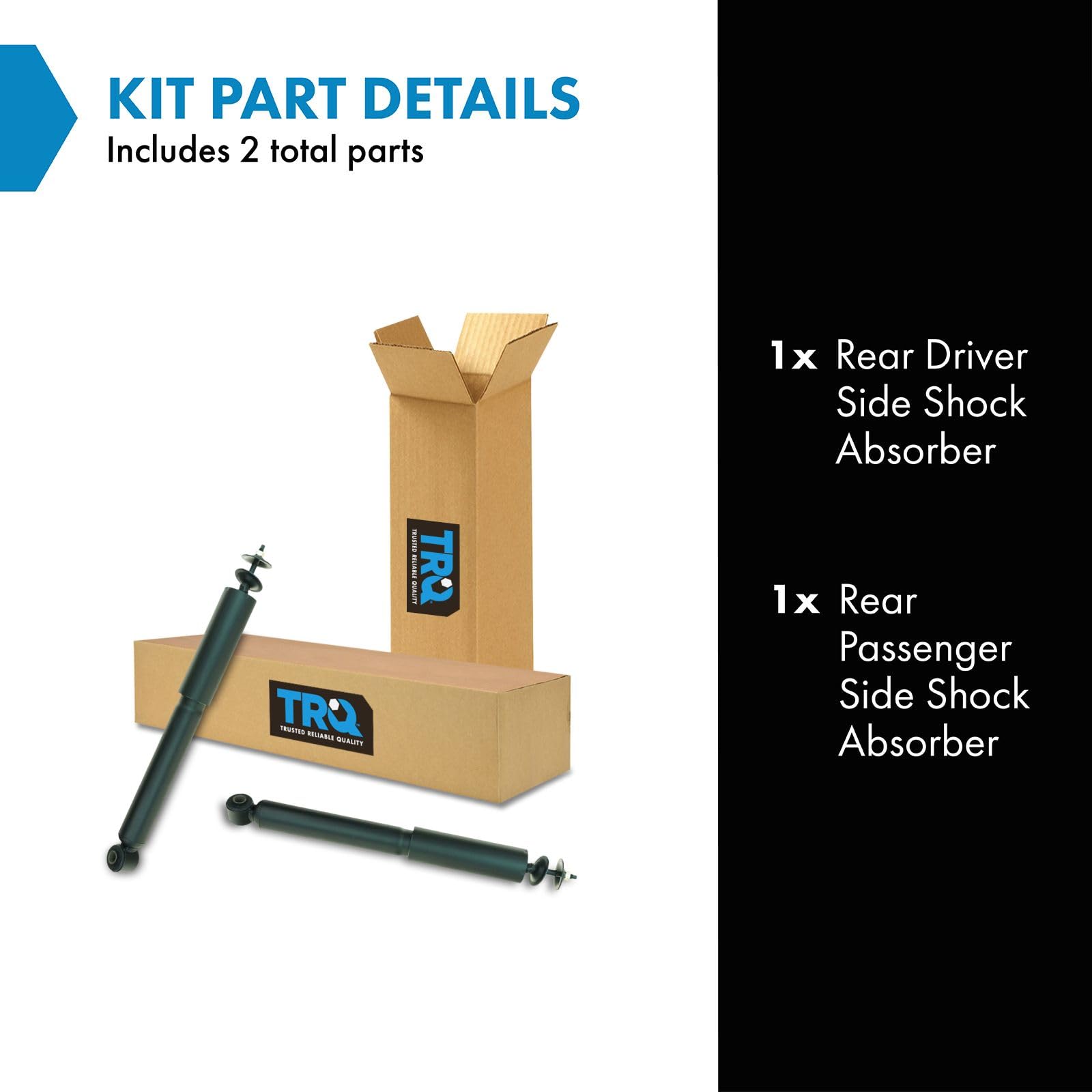 Trq Rear Shock Absorber Set Compatible With 2008-2012 Chevrolet Malibu 2005-2010 Pontiac G6 2007-2009 Saturn Aura