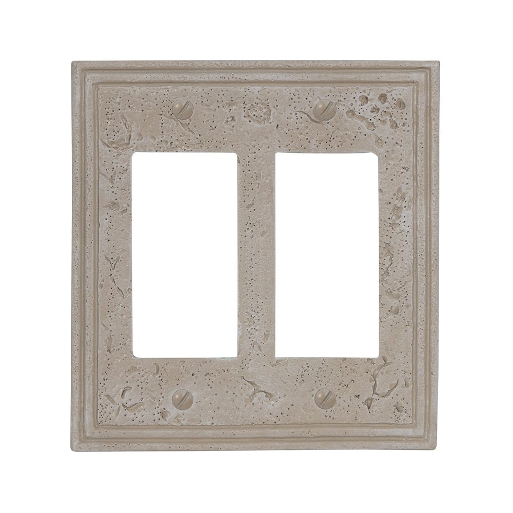 Amerelle Faux Stone Double Rocker Resin Wallplate in Crème