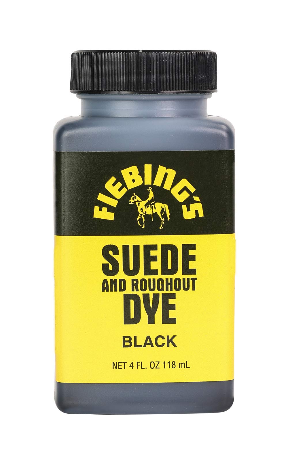 Fiebing's Black Suede Dye (4oz) - Dyes, Brightens and Restores Suede and Roughout Leather Shoes - Remains Flexible When Dry, Won