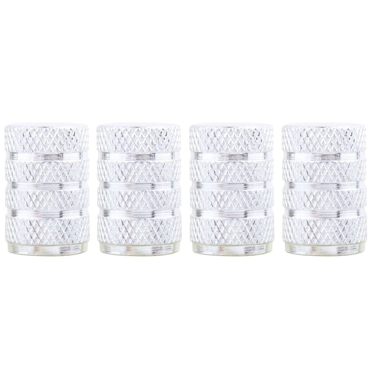 Tomall Round Style Tire Valve Stem Caps Aluminum Silver Compatible With Off-Road Truck