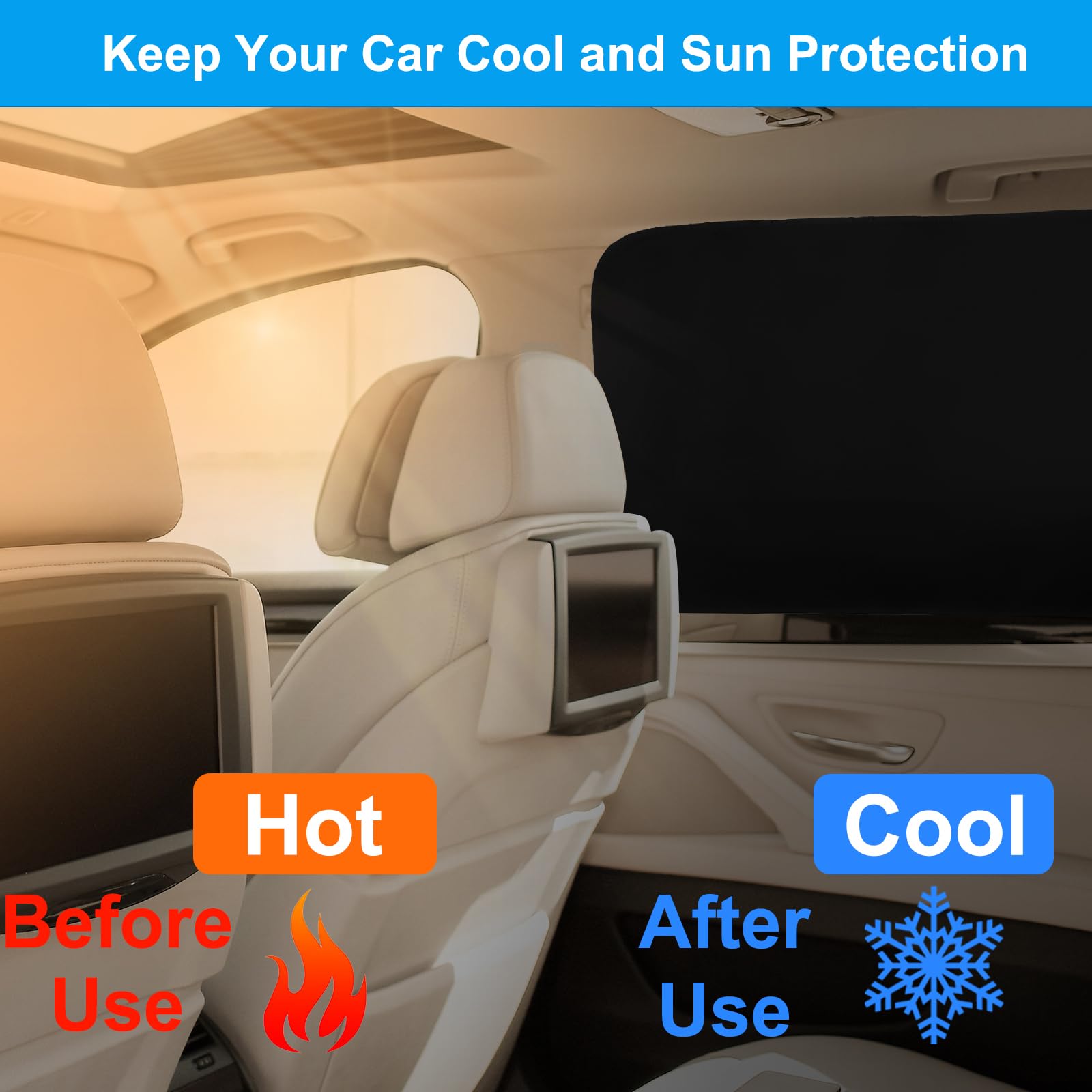 Ovege Car Window Shades Magnetic 4pcs-Blackout Side Window Shade for Baby in Car Privacy Curtain UV Protection