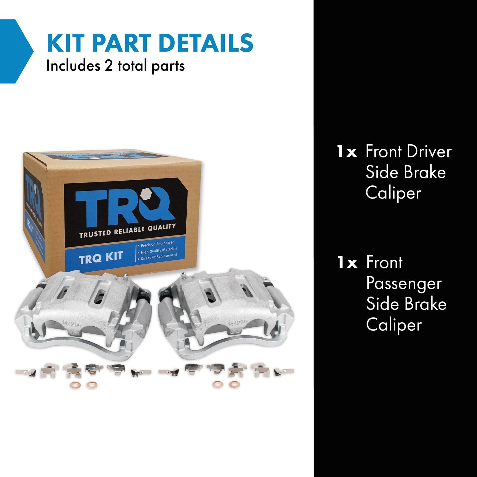 Trq Front Brake Caliper Set Compatible With 2005-2012 Ford F-350 Super Duty 2011-2012 F-450 Super Duty