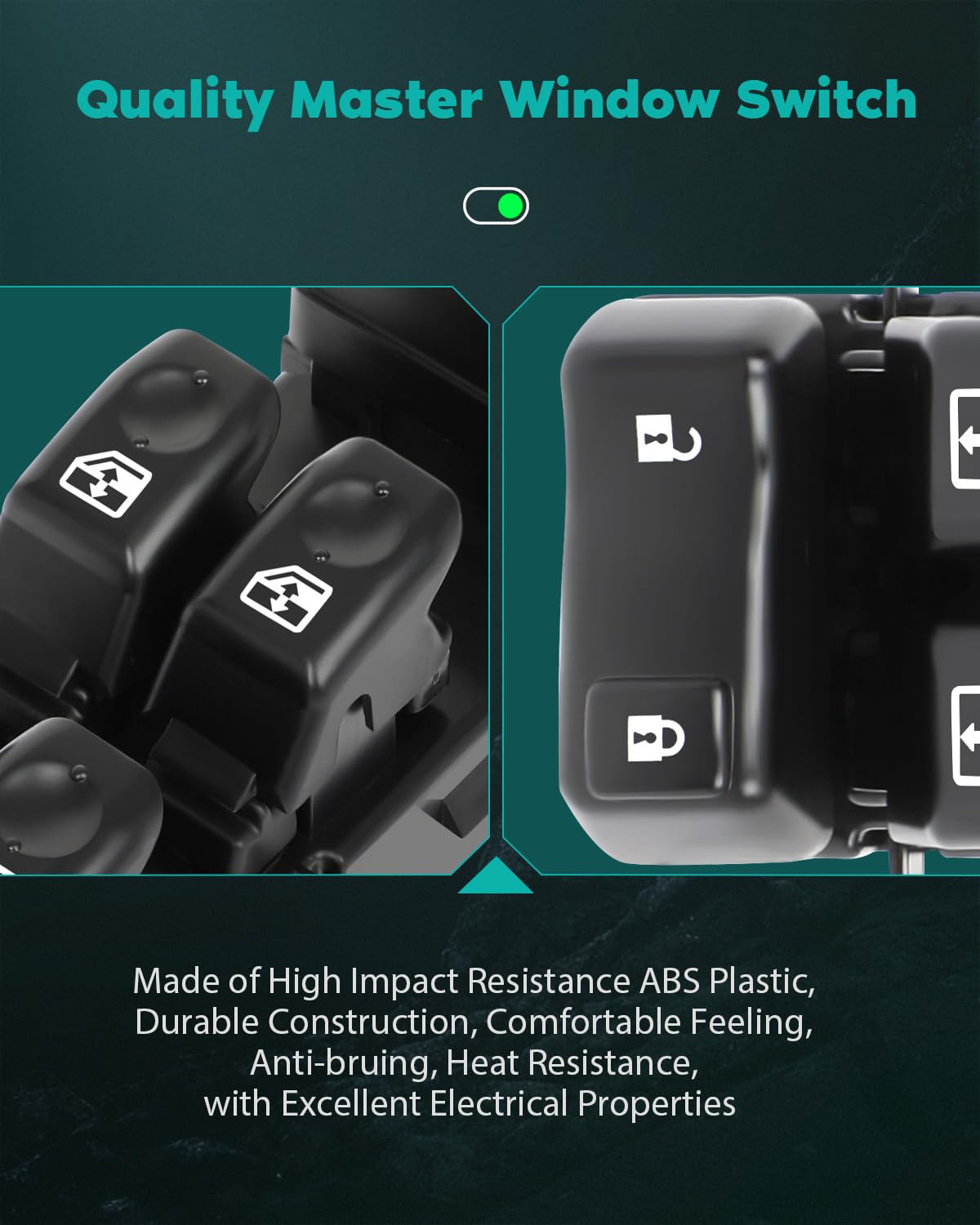 Scitoo Power Window Switch Front Left Driver Side For Cadillac Escalade 2003-2006, For Chevrolet Avalanche 2007, For Chevrolet Avalanche 1500, 2003-2006 Master Control Window Lift Switch 10398564