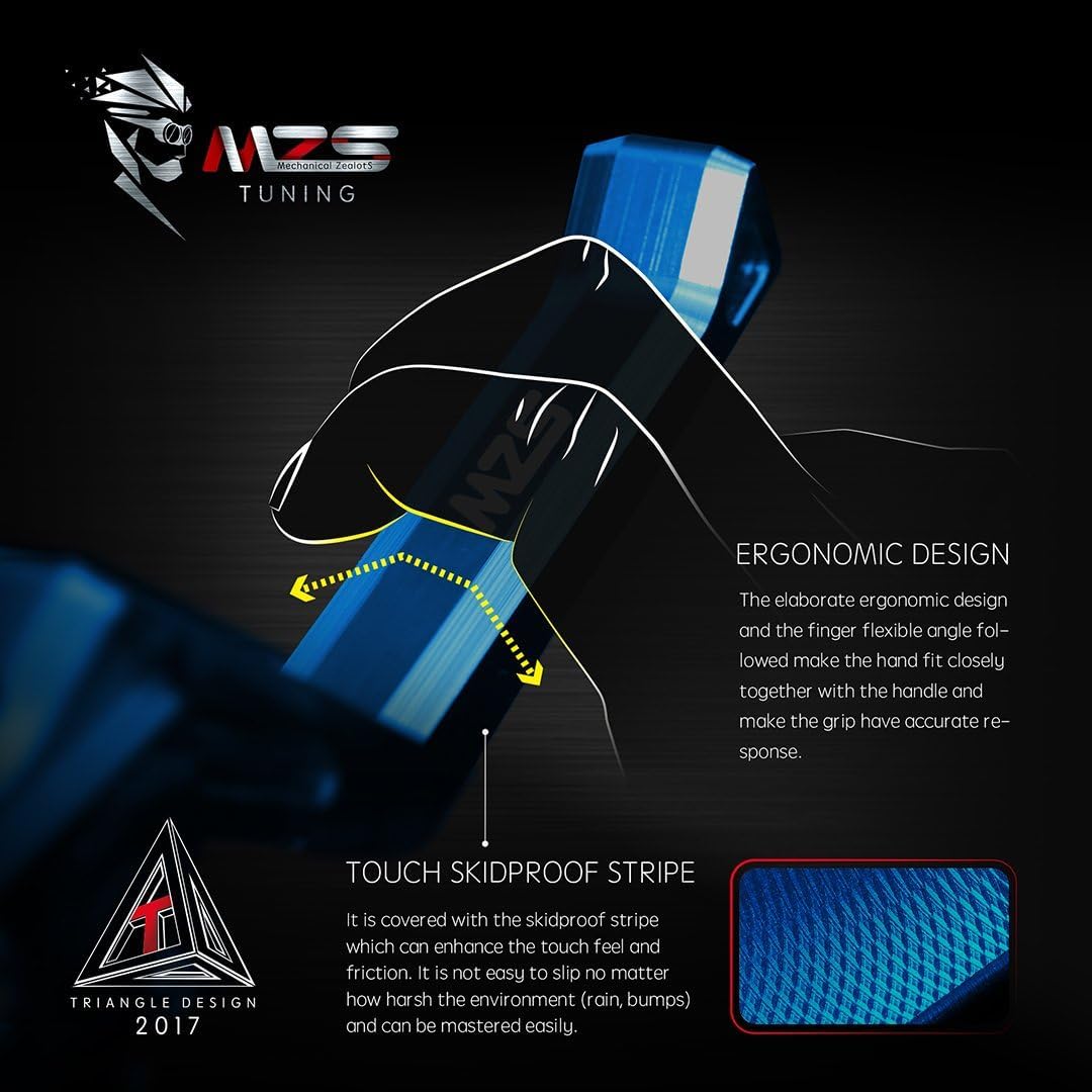 Mzs Motorcycle Clutch Brake Levers Short Adjustable Blue Compatible With Grom Msx125 14-25 / Cbr500R Cb500F Cb500X 13-21 / Cb300