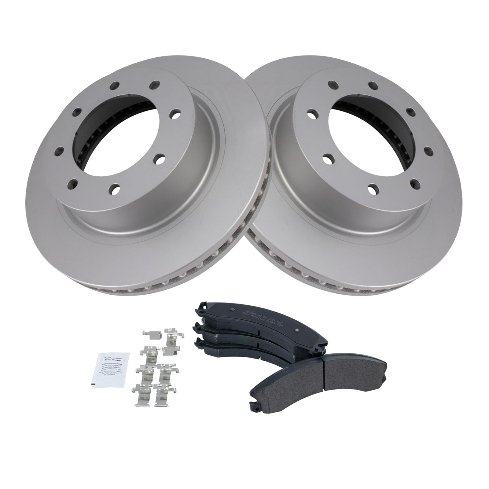 Trq Front Brake Pad & Rotor Kit Brake Pads Brake Rotor Semi-Metallic Premium G-Coated Compatible With 2012-2019 Nissan Nv1500 Nv