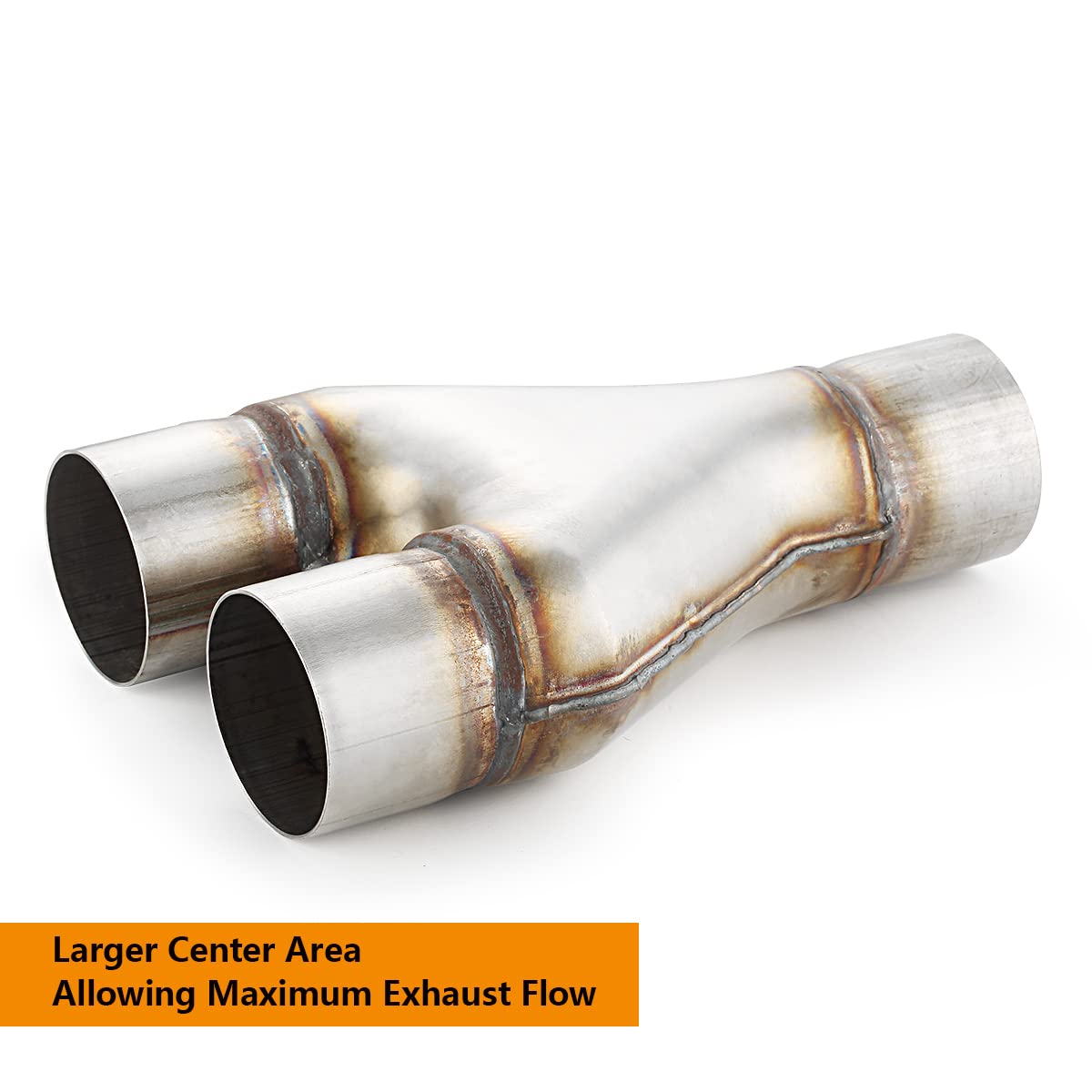 Exhaust Y Pipe 2.5'' Inlet, A-Karck Stainless Steel 2.5'' Outlet 10'' Long Y Pipe Withstands High Temperatures