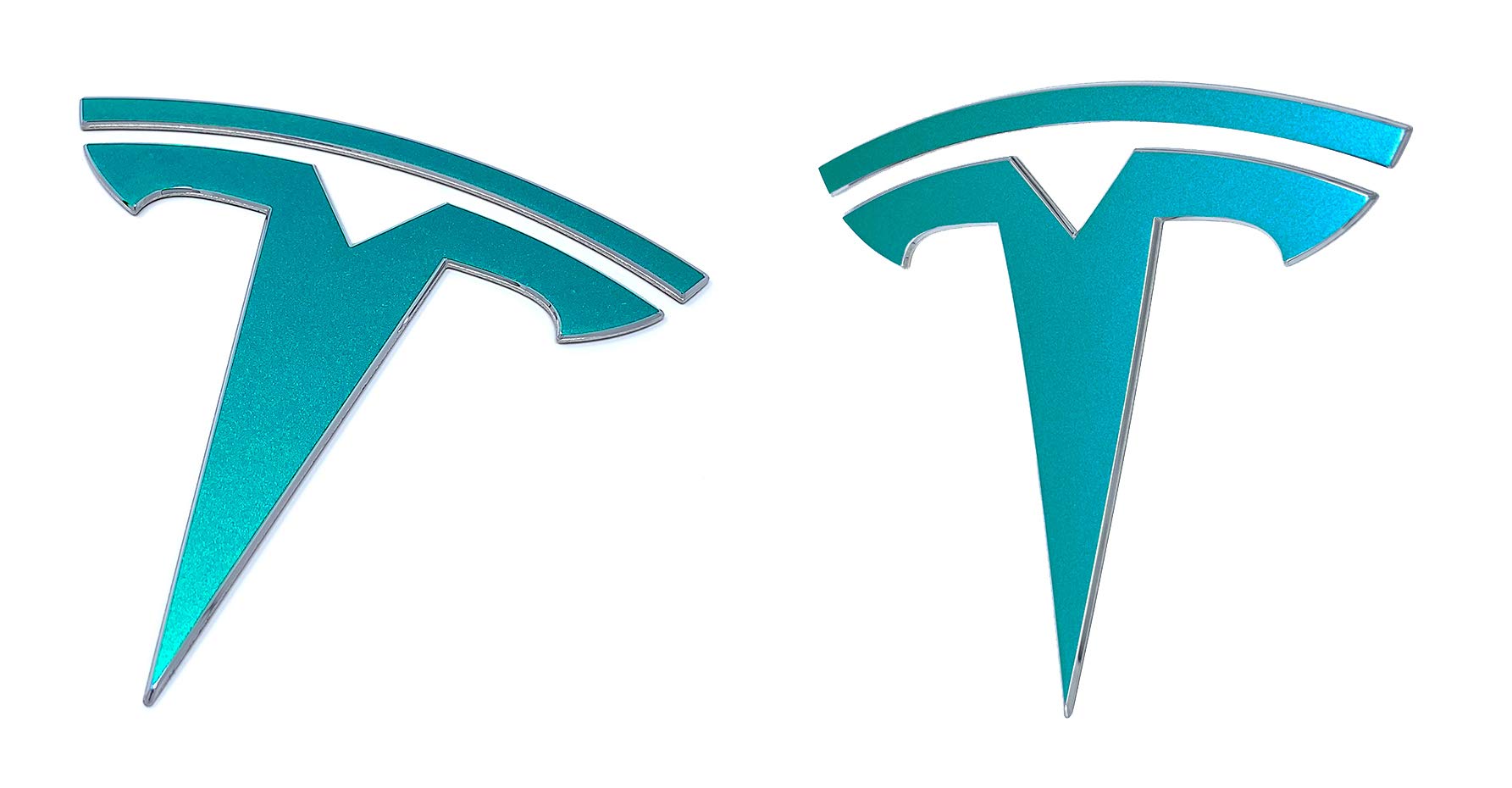 Logo Decal Wrap For Tesla Model Y, 4-Pc Set (Gloss Teal)