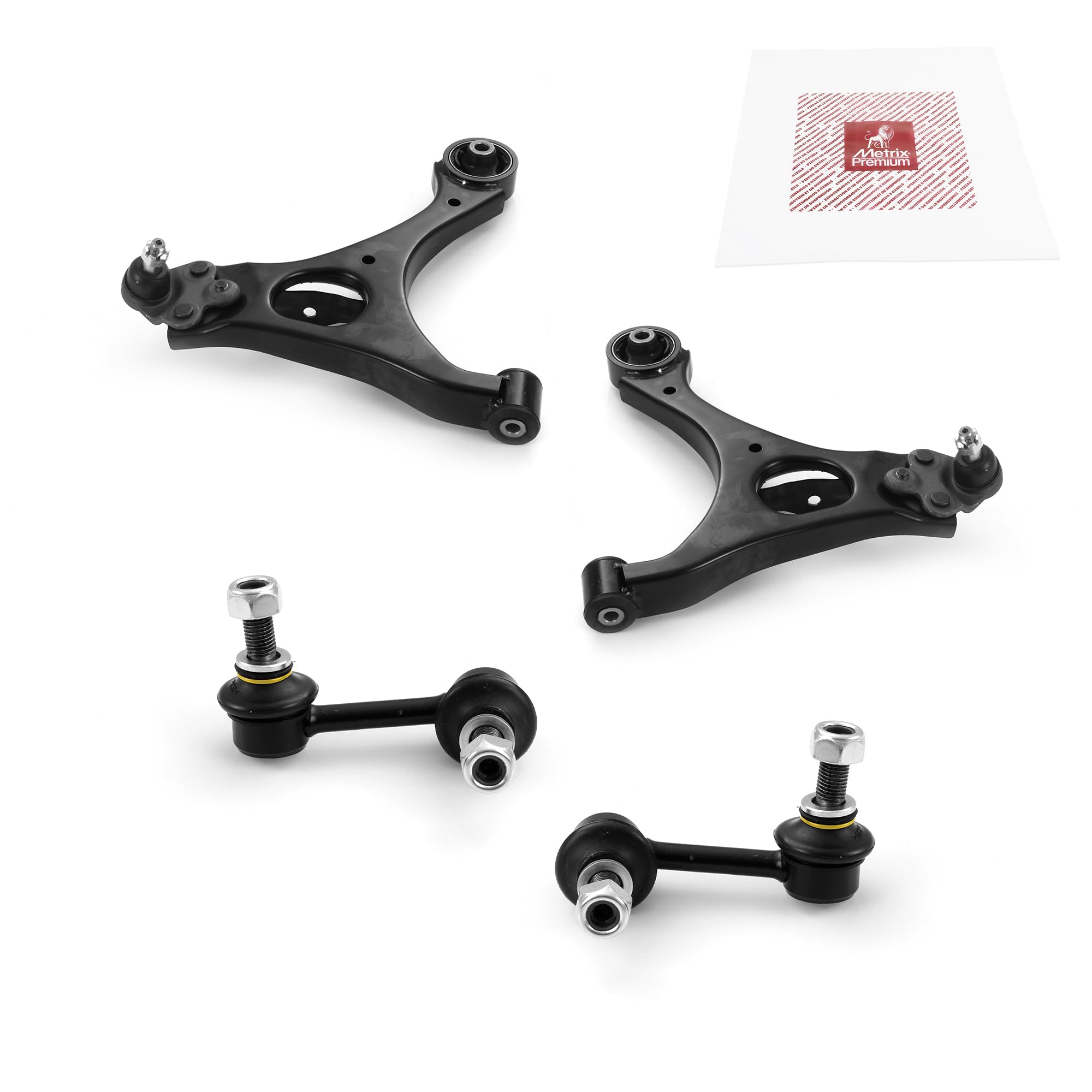 Metrix Premium Chassis Parts - 4 Pc Front Lower Control Arm & Front Sway Bar Stabilizer End Link Kit Fits 06-11 Acura Csx, 06-11