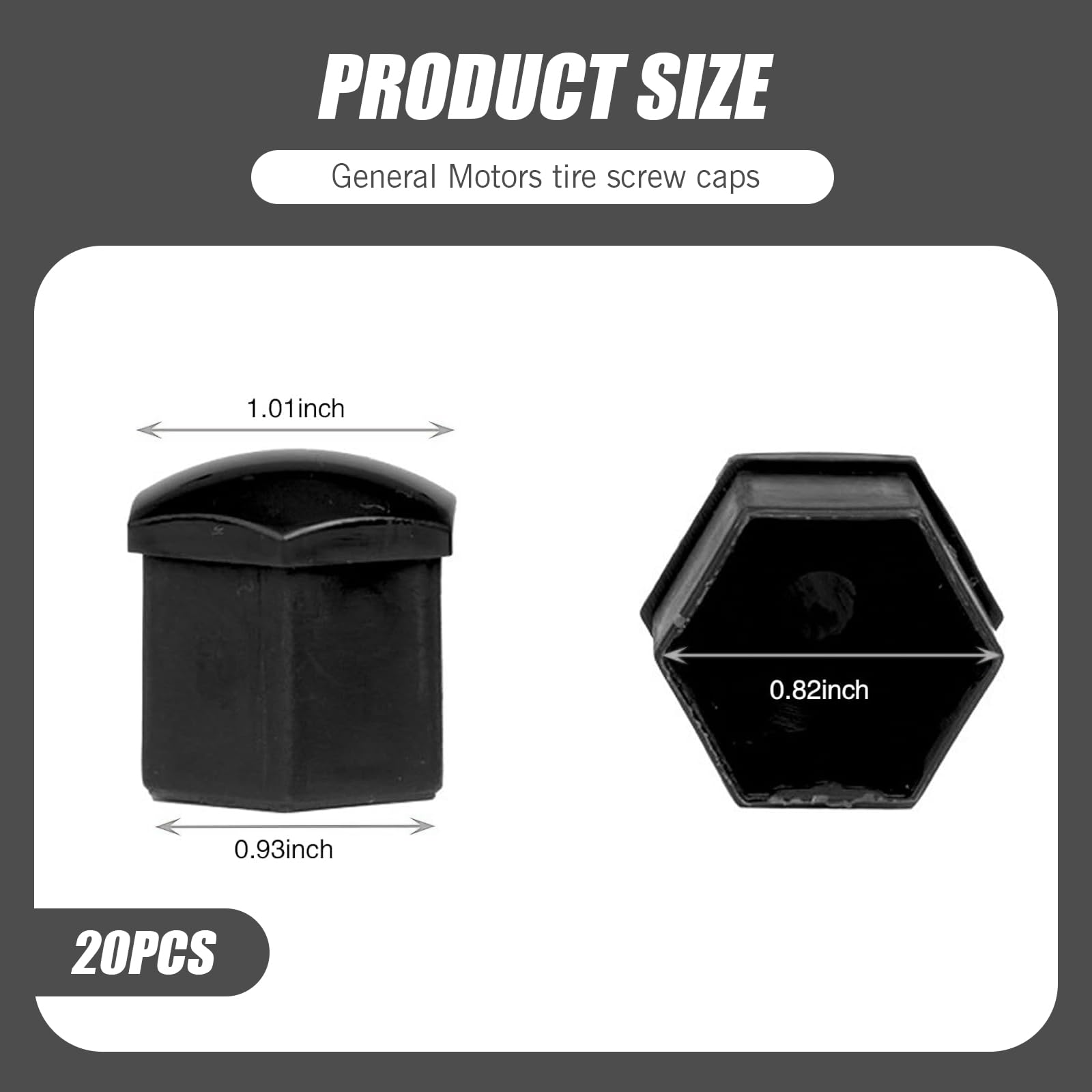 getfay Pack-21 Car Tire Screw Cap, 0.82/21mm Waterproof Dustproof Bolt Protection Cover with Disassembly Tool, Wheel Lug Nut C