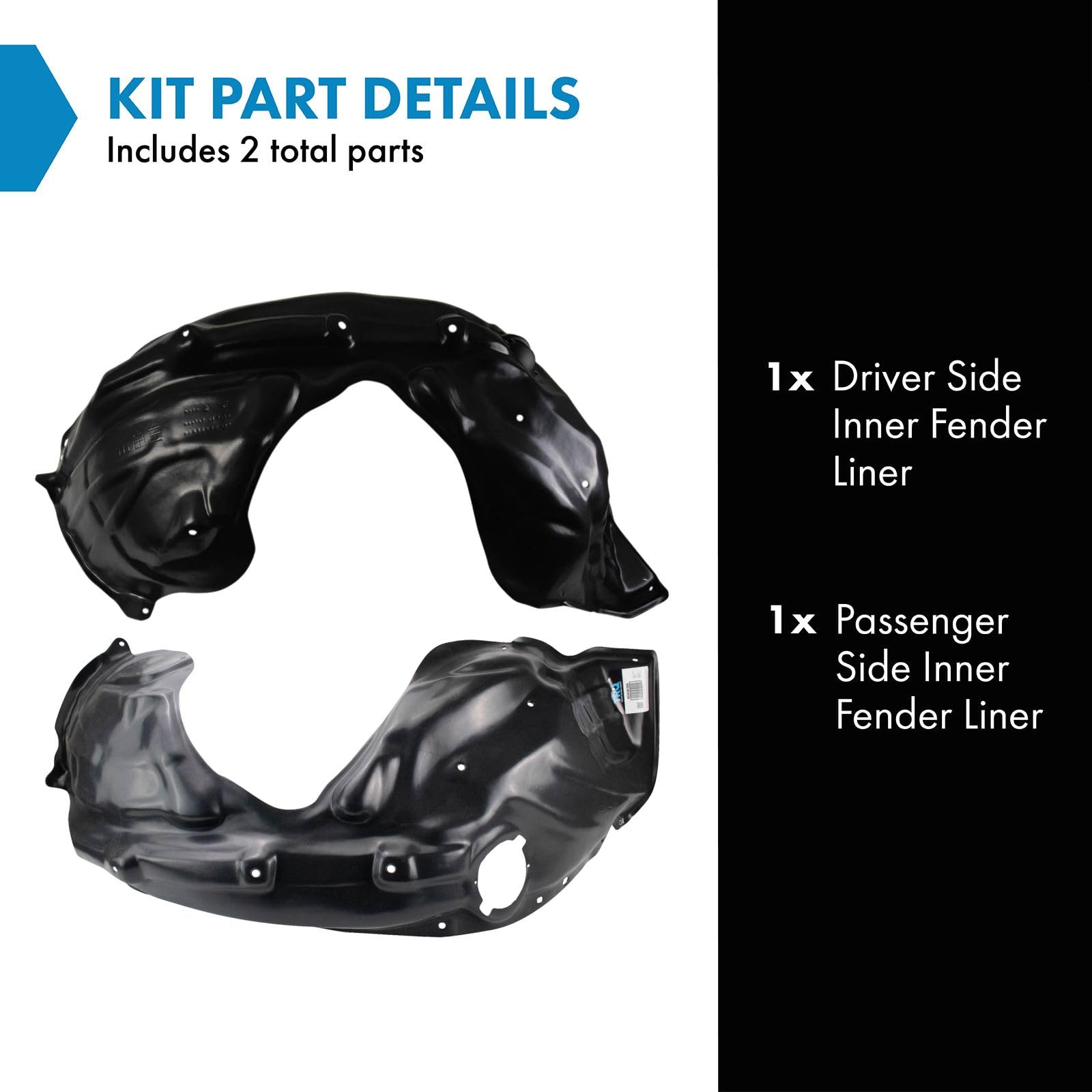 Trq Inner Fender Liner Set Compatible With 2011-2020 Dodge Durango Ch1248156 Ch1249156 Ch1249166