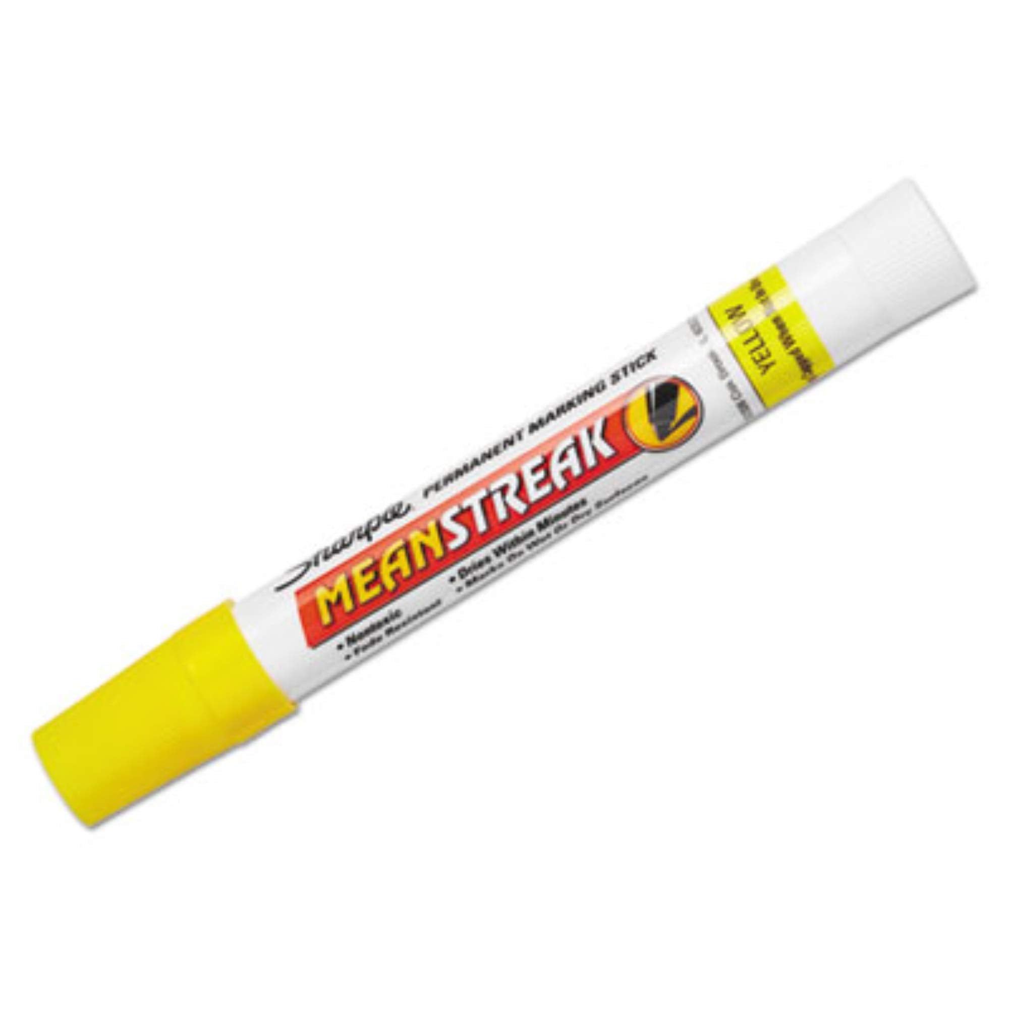 Sharpie Mean Streak Waterproof Marking Stick, 12 Yellow Markers (85005)