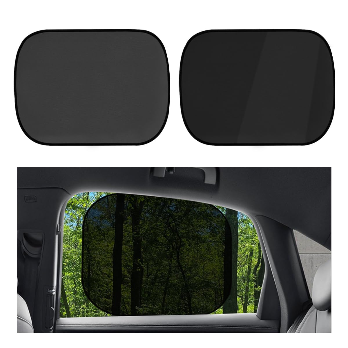 povtii 2 PCS Car Window Shade, 17.3''  14.4'' Vehicle Sunshade Protector for Side and Rear Window, Automotive Sun Protection You