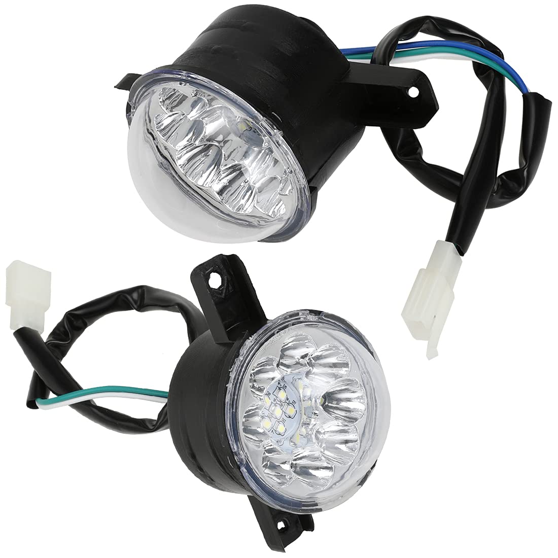 Fvrito 12V Led Front Head Light Lamp For 50Cc 70Cc 90Cc 110Cc 125Cc Coolster 3125R Taotao Ata 125D Roketa Yamoto Jcl Peace Rps Kazuma Vitacci Rider Bull Farm Sunl Kids Mini Atv Quad Chinese 4 Wheeler