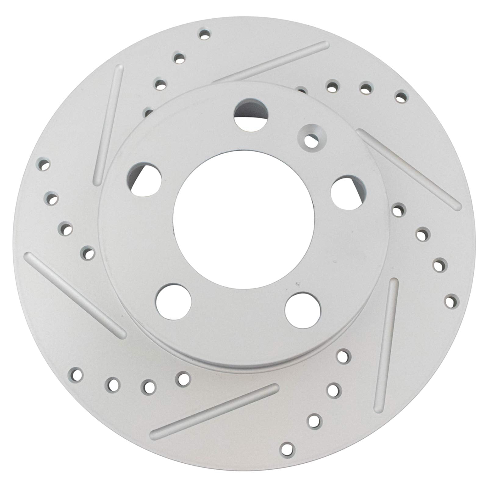 Trq Rear Performance Brake Rotors Set Solid Premium G-Coated Cross Drilled & Slotted Compatible With 2000-2006 Audi Tt 1998-2010