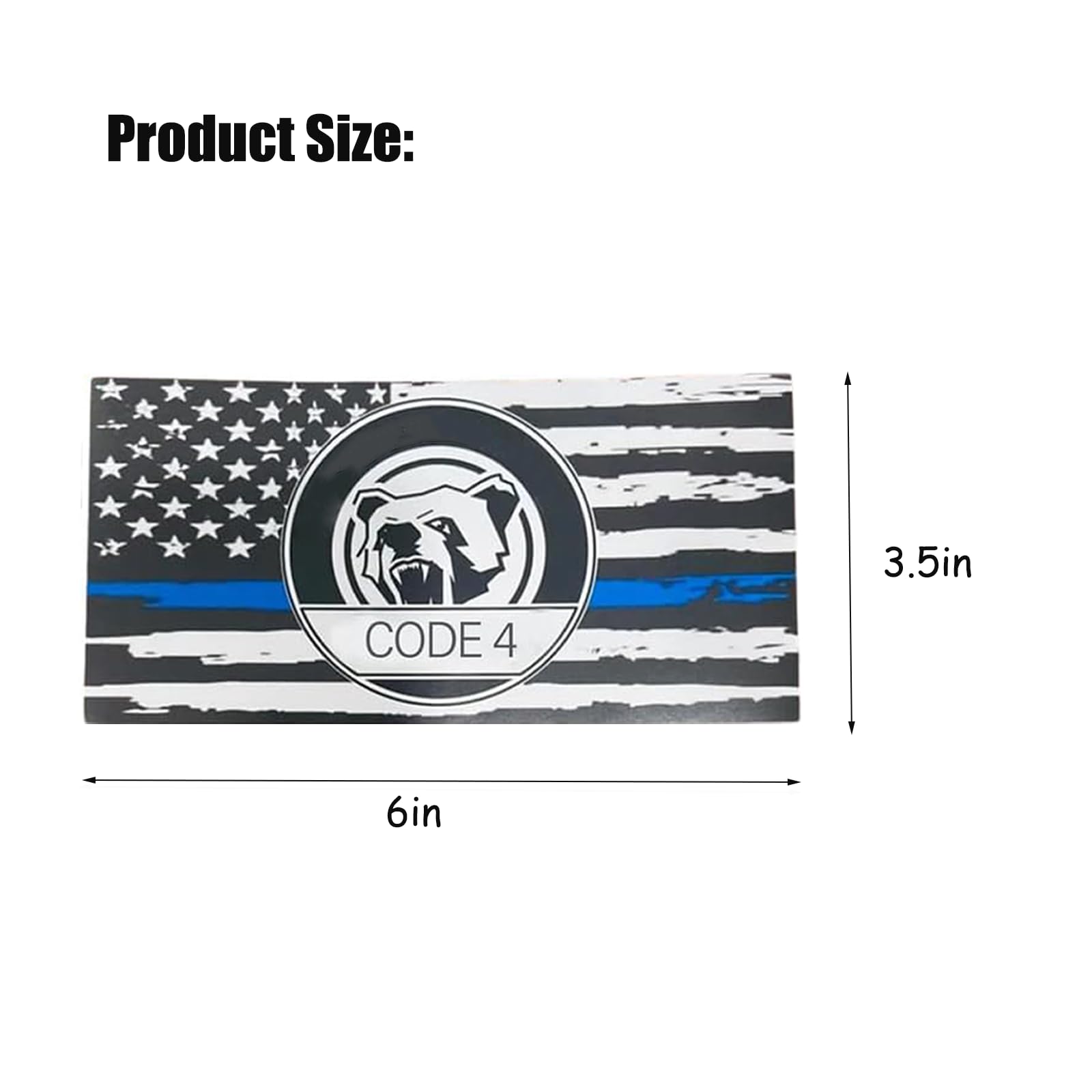 6Pcs Thin Blue Line Flag Car Sticker Decal, Police Support American Flag Bumper Stickers For Cars Trucks Window Laptop, Bandera