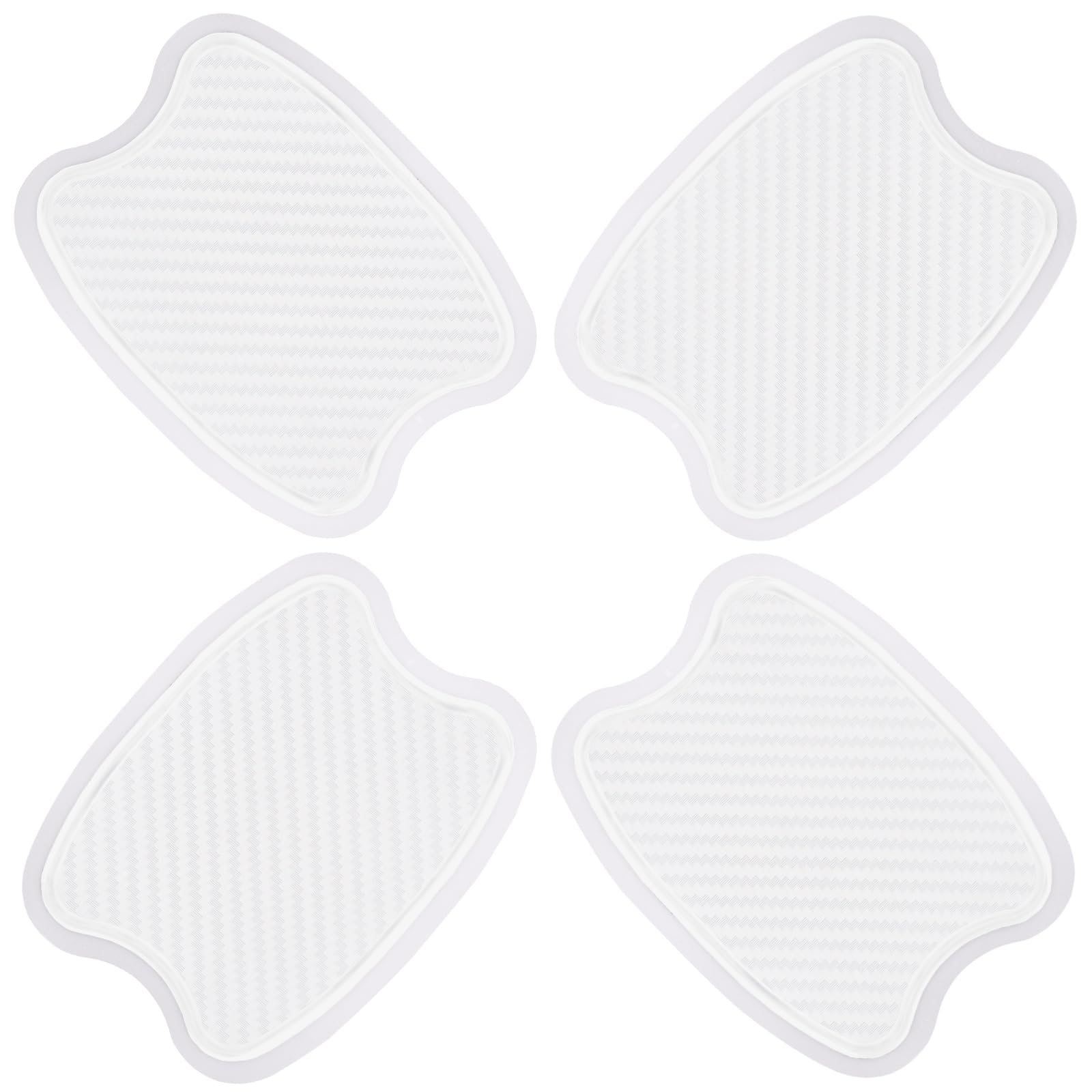 Worcas 4Pcs Carbon Fiber Like Car Door Handle Cup Protective Sticker Auto Door Paint Guard(S)