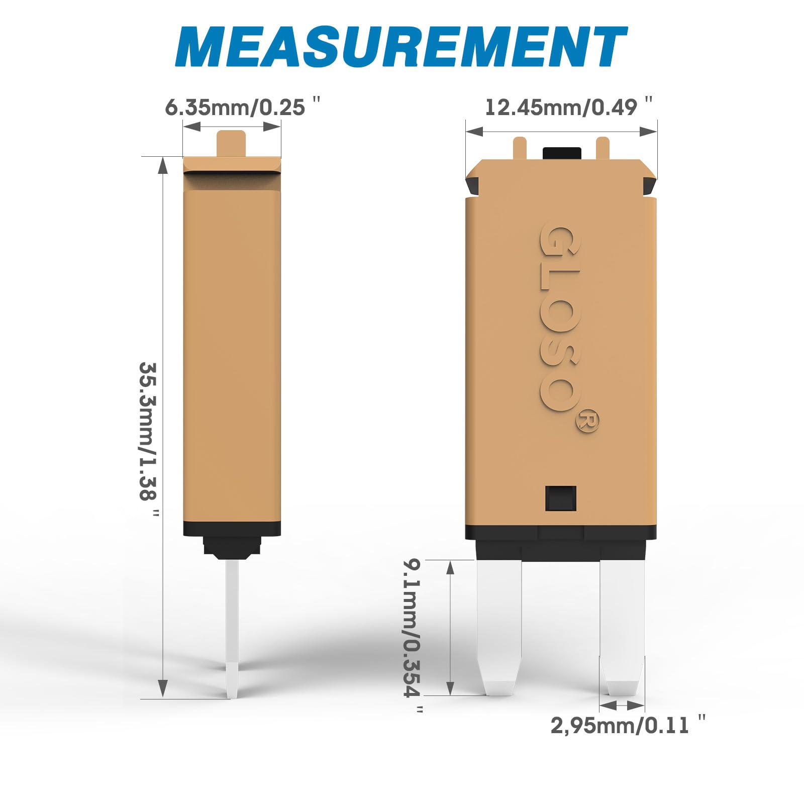 GLOSO Circuit Breakers E73 Mini ATM 10 Amp Manual Reset (T3) - 25 Pack (10A)