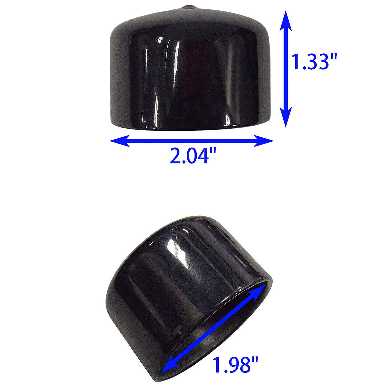 Fdxgyh 4 Pcs 1.98-Inch Bearing Bars Cover Bearing Rubber Caps Trailer Wheel Hub Dust Covers Replacement Bearing Protector (Black