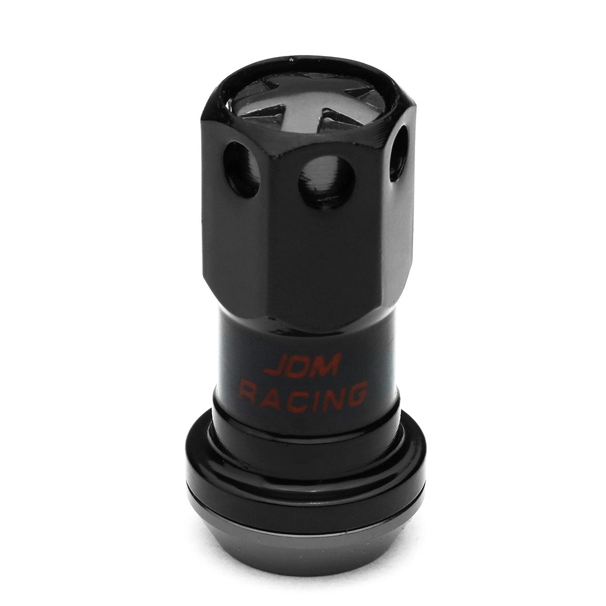 DNA MOTORING LN-ZTL-9016-125-BK 16Pcs M12 x 1.25 Closed End Wheel Lug Nuts + 4Pcs Lock Nuts + Key + Extension Adapter, 22mm OD/45mm Height, Black