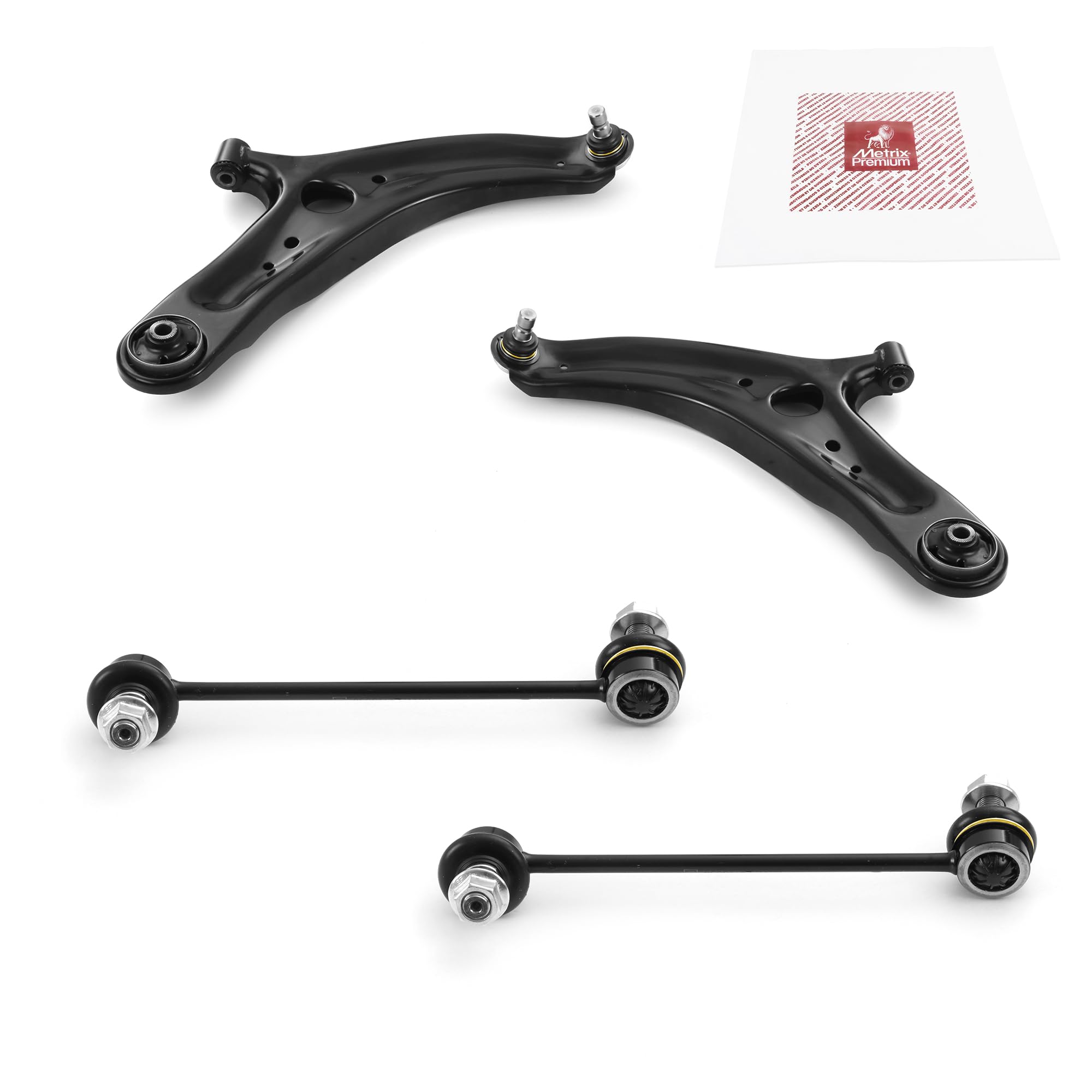 Metrix Premium Chassis Parts - 4 Pc Front L/R Lower Control Arm & Front L/R Sway Bar Stabilizer End Link Kit Fits 2010-2013 Kia
