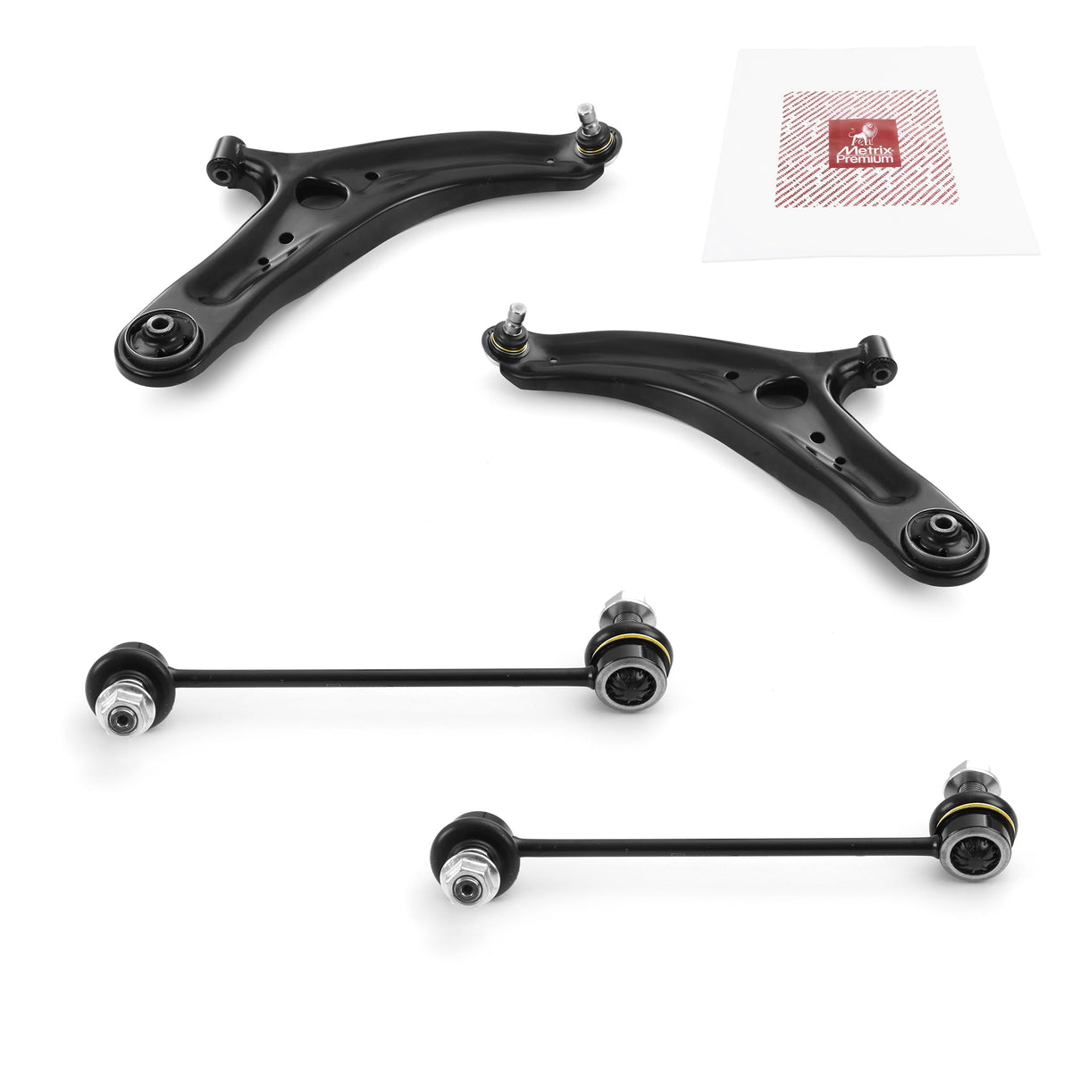 Metrix Premium Chassis Parts - 4 Pc Front L/R Lower Control Arm & Front L/R Sway Bar Stabilizer End Link Kit Fits 2010-2013 Kia