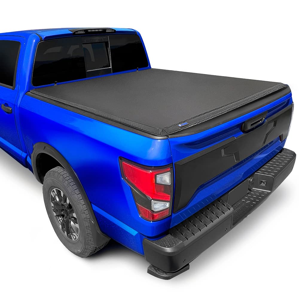 Tyger Auto T3 Soft Tri-Fold Truck Bed Tonneau Cover Compatible With 2004-2015 Nissan Titan Without Titan Box | Fleetside 6.5' Be