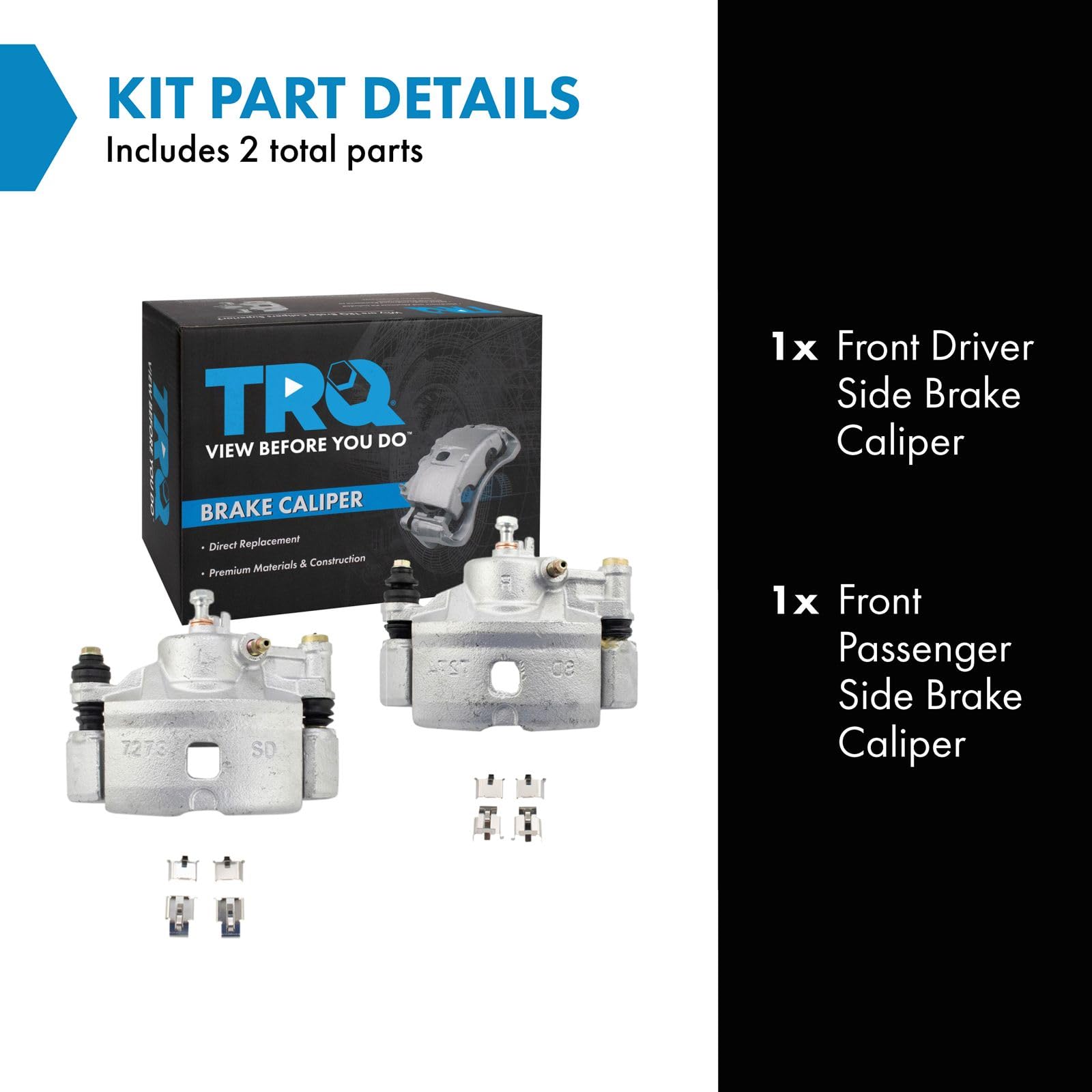 Trq Front Brake Caliper Set Compatible With 1990-2000 Honda Civic 1993-1997 Civic Del Sol 1990-1991 Crx