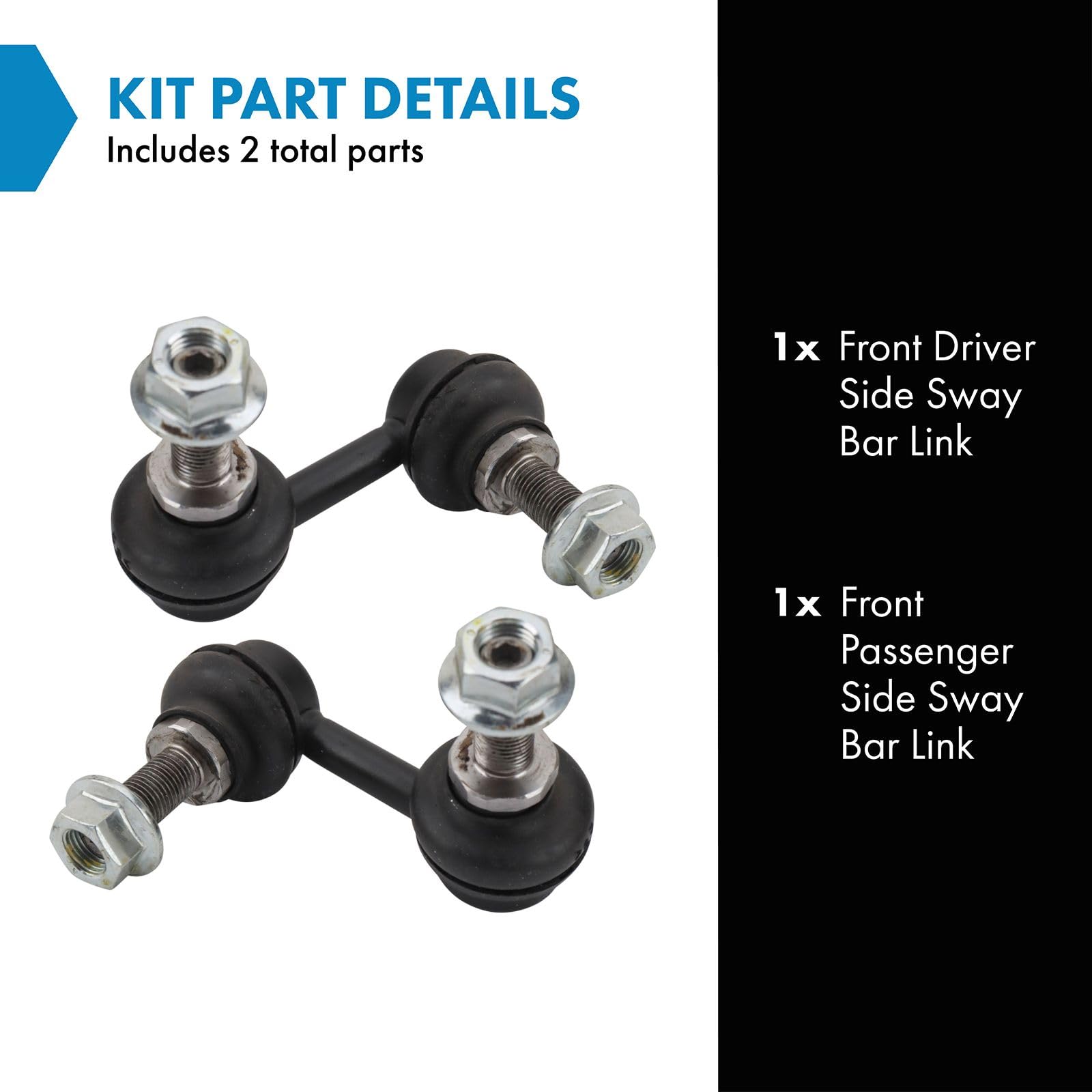 Trq Front Sway Bar Stabilizer Link Set Compatible With 17-21 Nissan Titan 16-23 Titan Xd
