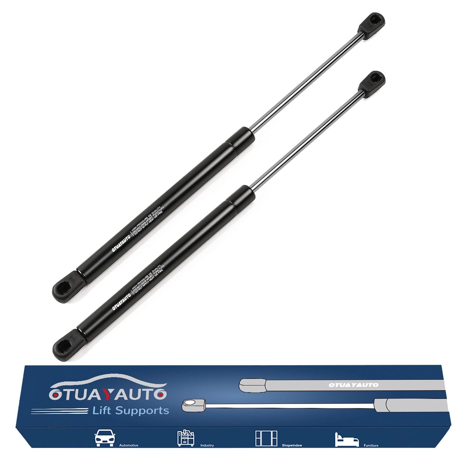 Otuayauto 16 Inch Lift Support - 169N/38Lbs Universal Gas Strut - Replacement For Truck Cap, Camper Shell Shocks, Leer Topper, C