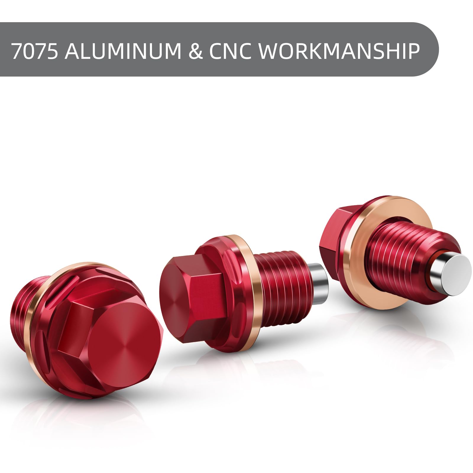 M12 X 1.5 Magnetic Oil Drain Plug 7075 Aluminum Cnc Craft With Crush Washer Gaskets Replacement For Bmw Benz