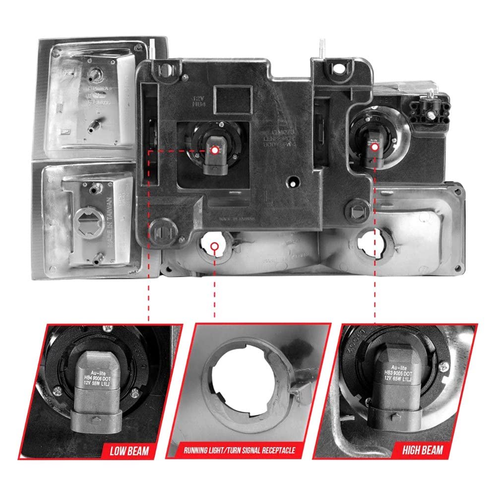 Anzo Usa - 88-98 Chevrolet C1500 Crystal Headlights Chrome W/Signal And Side Marker Lights (111506)