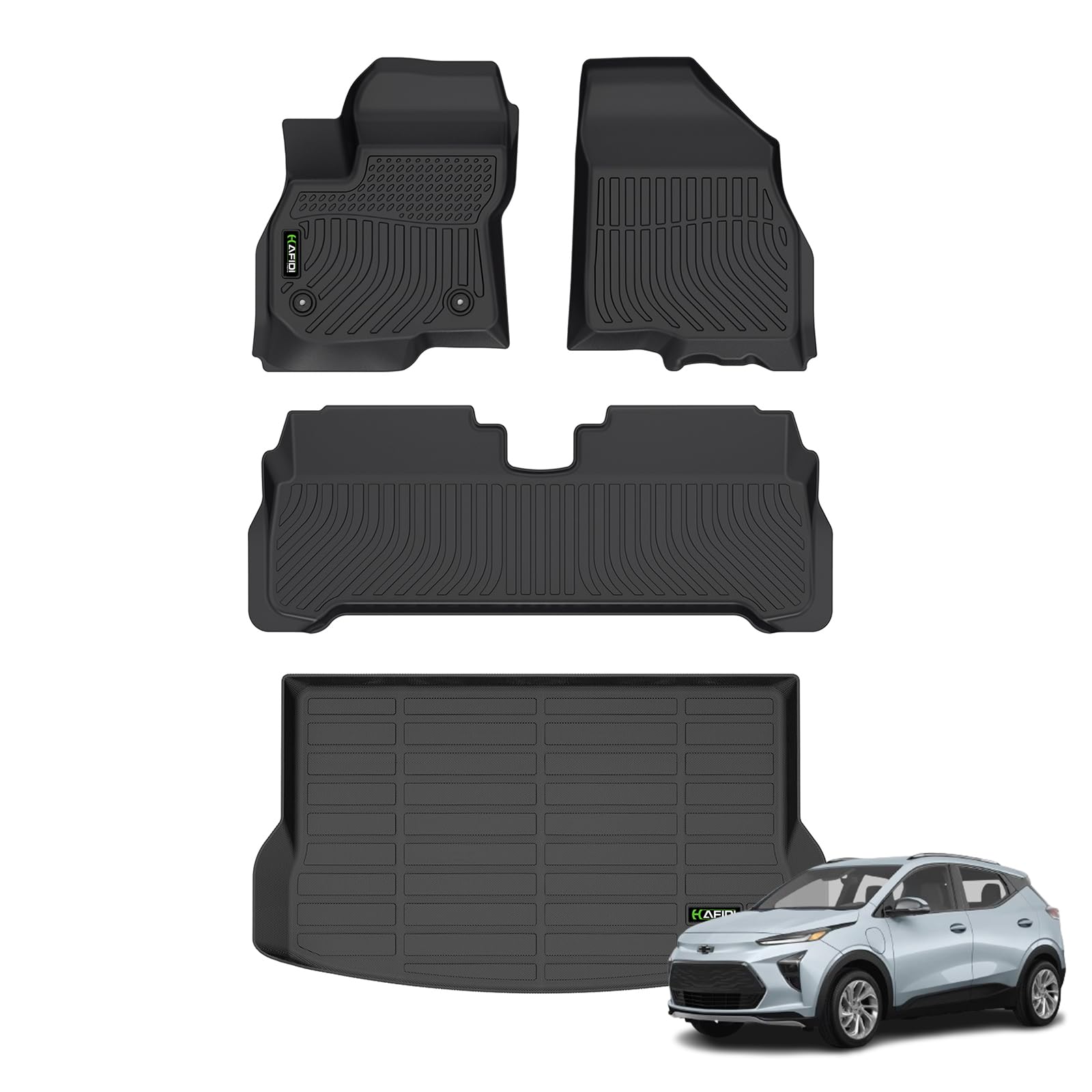 HAFIDI All Weather Car Floor Mats & Cargo Liner for Chevrolet Chevy Bolt EUV 2022 2023 2024 (Not EV) Custom Fit Full Set Accesso