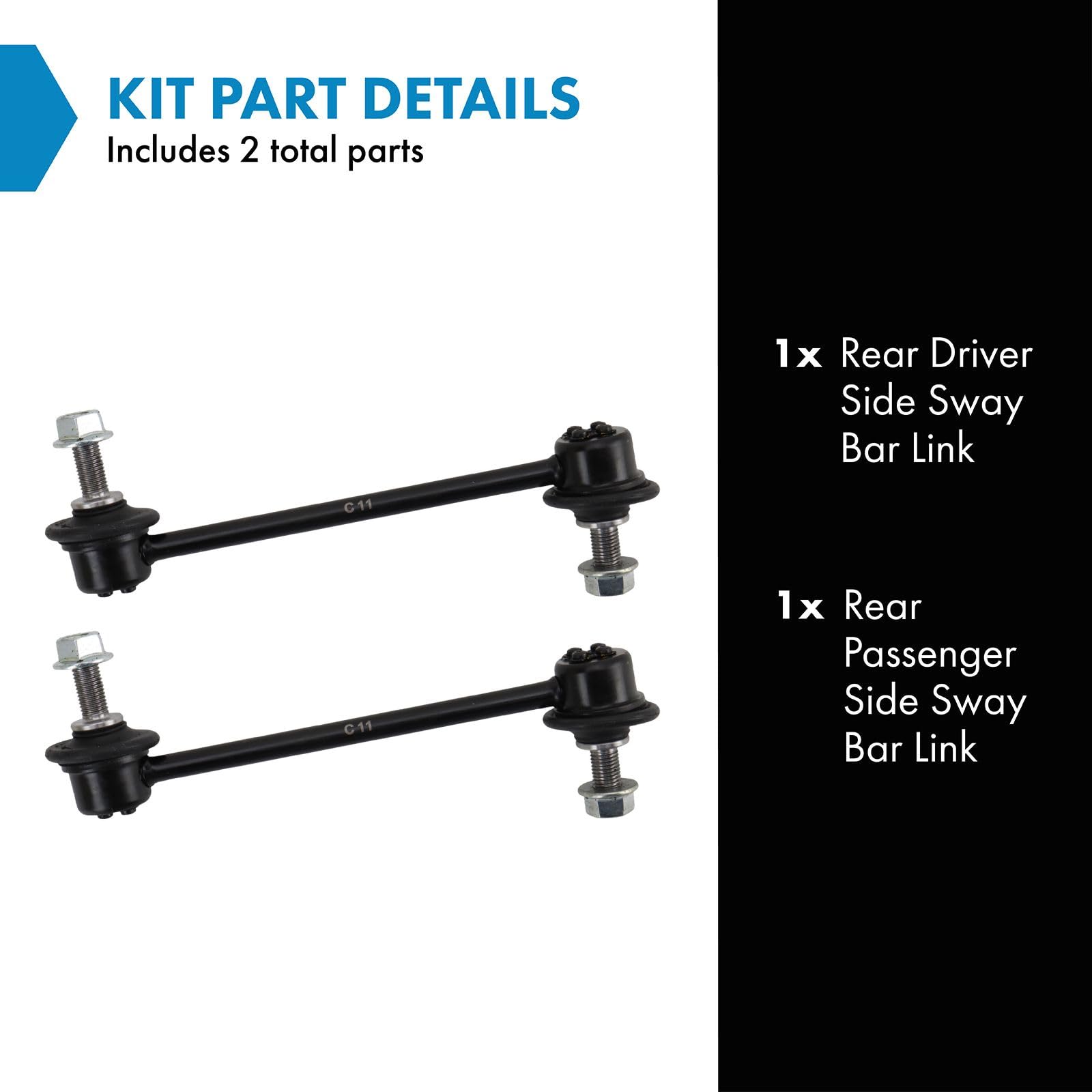 Trq Rear Sway Bar Stabilizer Link Set Compatible With 2007-2018 Acura Rdx 2009-2023 Nissan Gt-R