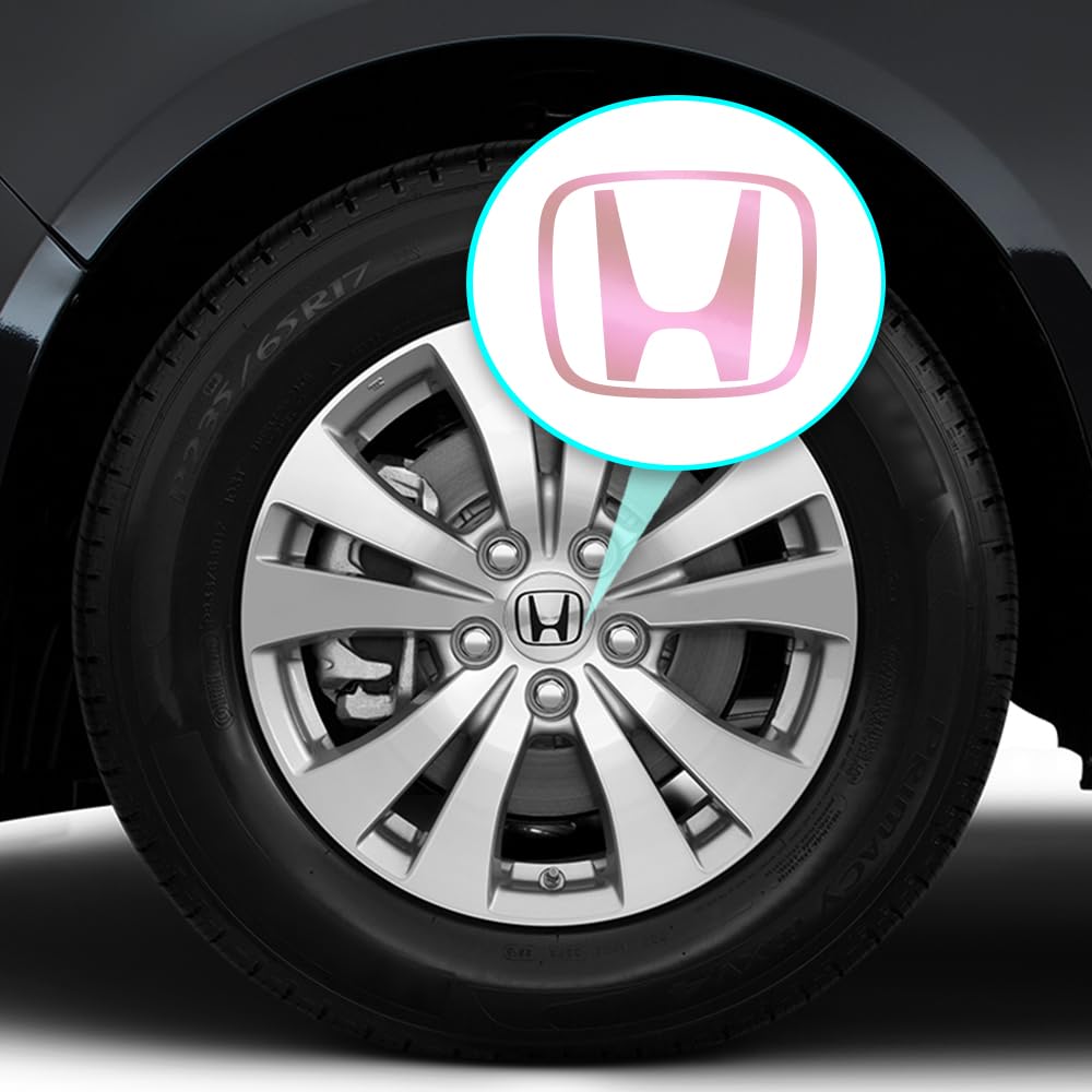 IPG Compatible with Civic Accord CRV VTEC Si Logo Cap Inner or Outer Stckers Dcals (Center Cap:2.25) (4 Units) (Pink Pearl, In
