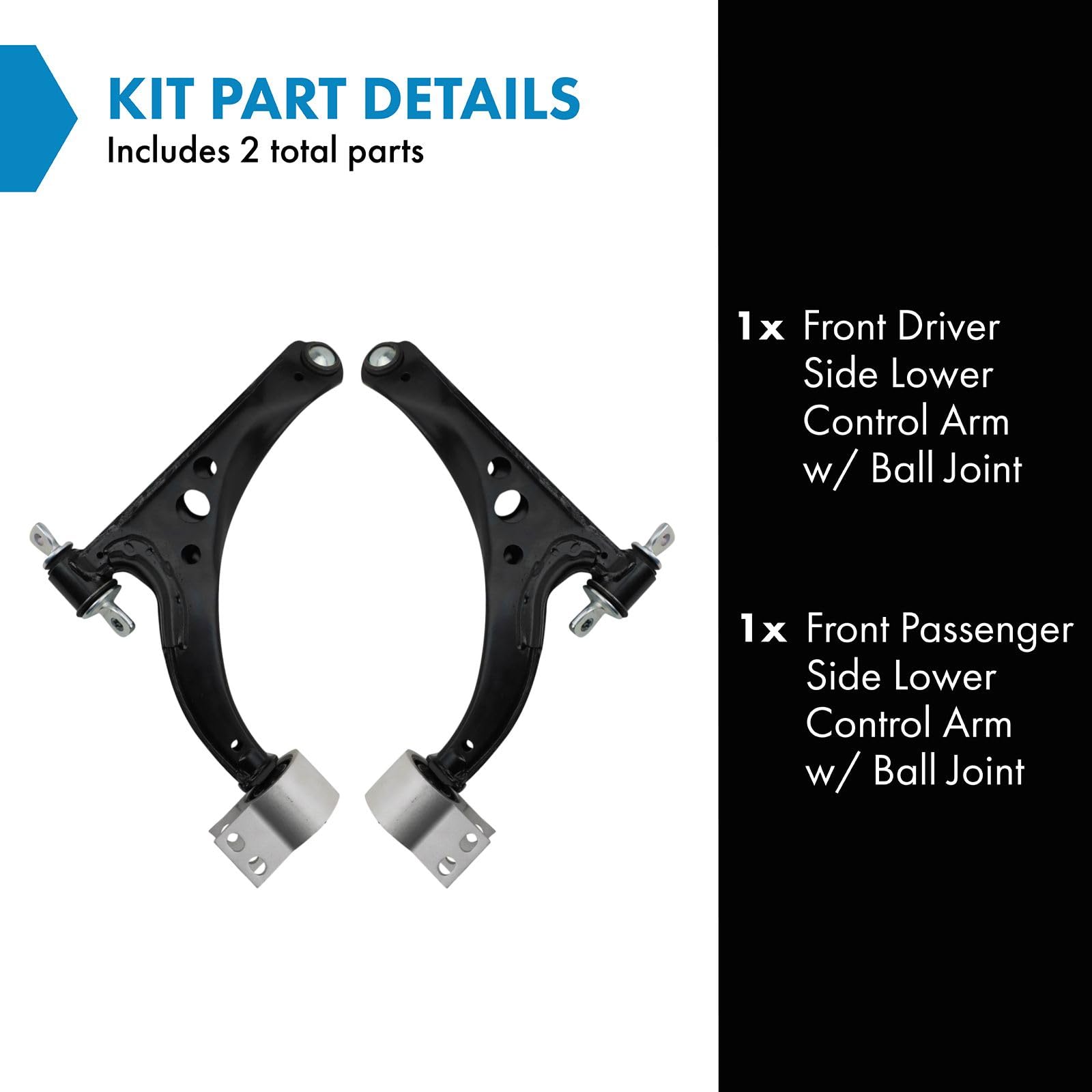 Trq Front Lower Control Arm With Ball Joint Set Compatible With 2016-2019 Chevrolet Cruze Volt