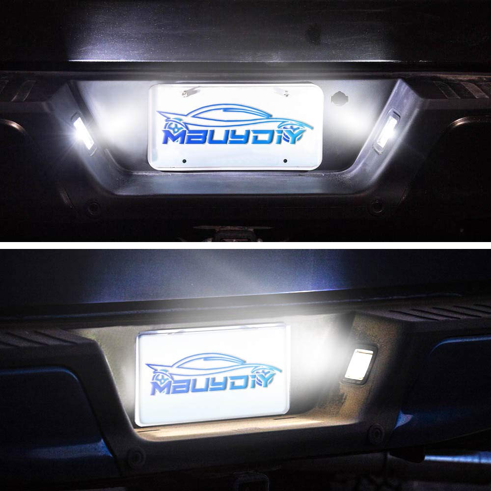 Mbuydiy Led License Plate Light Lamp Assembly Compatible With 2015-2020 F150 17-20 Raptor Clear Lens 6000K White, Pack Of 2