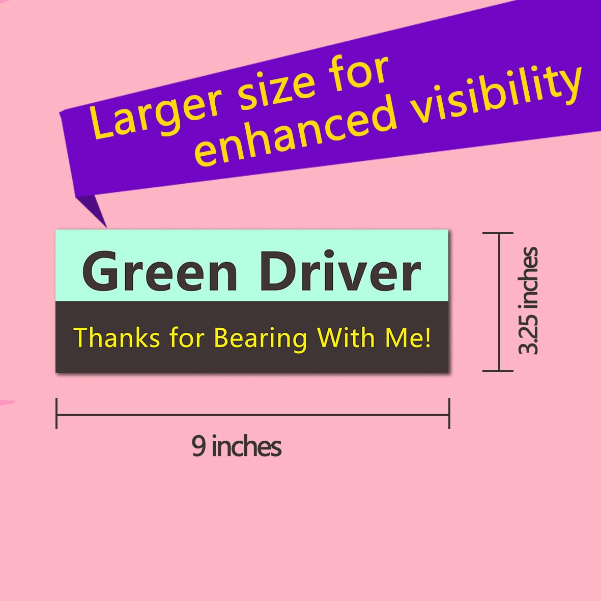 LogFaadCoi 4-Pack 'New Driver' Reflective Magnetic Signs - Removable Safety Warning Bumper Stickers for Cars, Large Size, Durabl