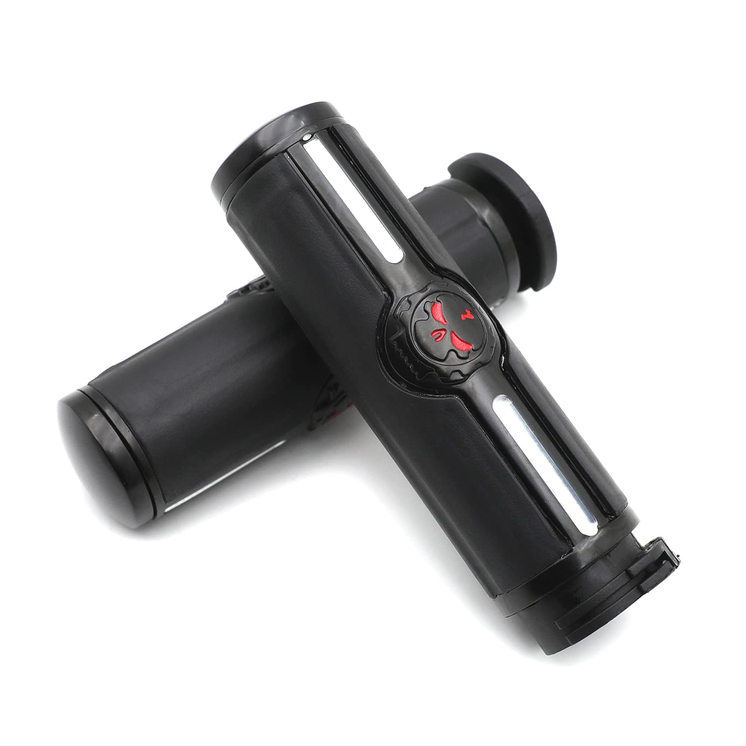 Httmt Mt291-020A- Black Handlebar Skull Groove Hand Grips Compatible With Harley 96-Later Vrsc, Xl, Xr, Dyna, Softail (Except Flstse2/3, Flstnse, And Fxsbse) And 96-07 Touring Models