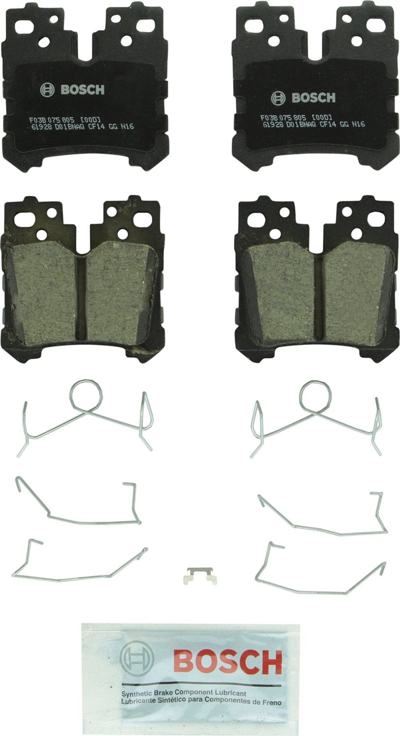 BOSCH BC1283 QuietCast Premium Ceramic Disc Brake Pad Set - Compatible with Select Lexus LS460, LS500, LS500h, LS600h; Toyota Mi