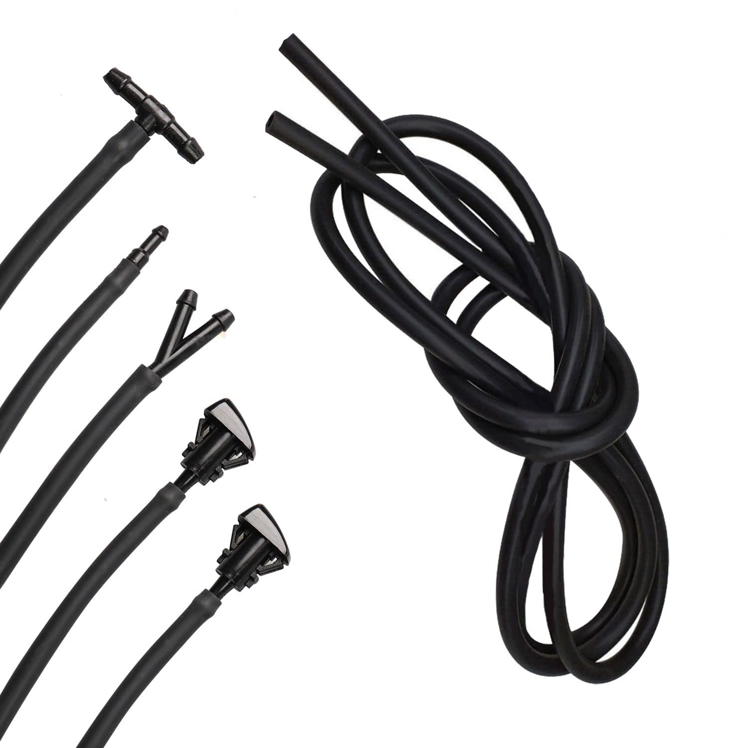 Windshield Washer Nozzles Kit-Windshield Sprayer Nozzle For Chrysler Dodge Jeep Ram, Windshield Washer Nozzle Hose Kit With 157-
