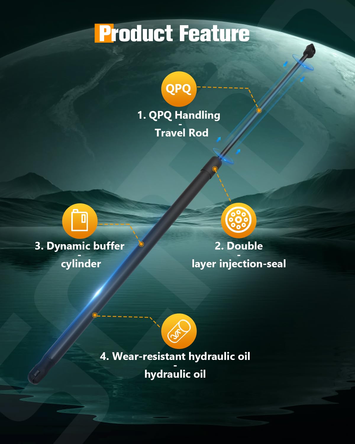 Scitoo 6336 28.68Inch Lift Supports Fit For Hyundai Sonata 2006-2010 Front Left And Right Hood Shock Struts 2Pcs